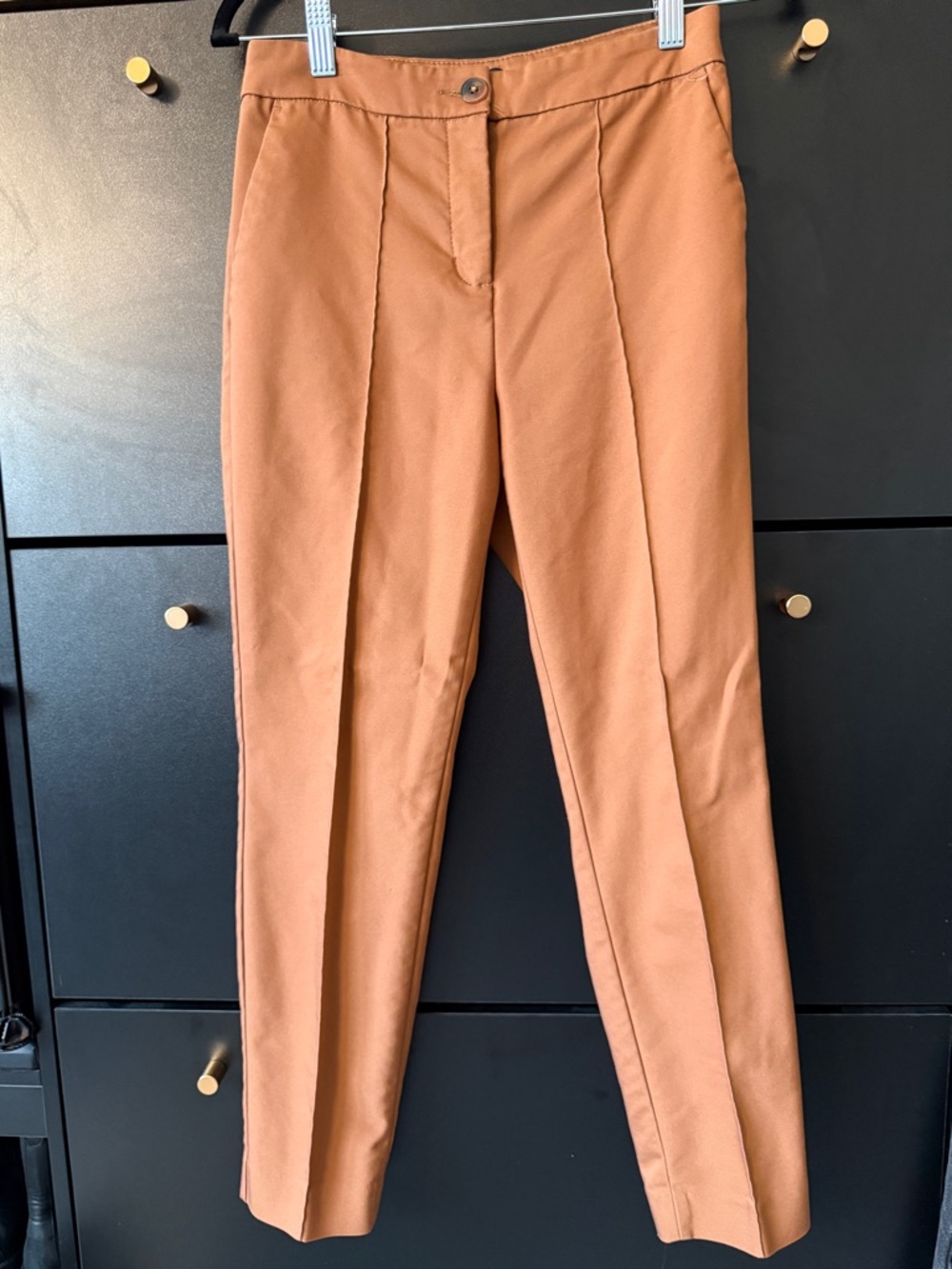 Express Camel Straight-Leg Dress Pants
